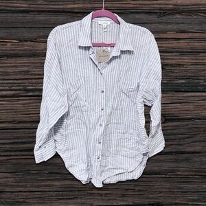 Blu Pepper White and blue Striped Button Down Shirt